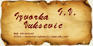 Izvorka Vukšević vizit kartica